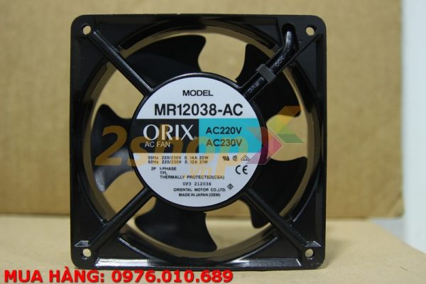 QUẠT ORIX MR12038-AC, 220-230AC, 120x120x38mm