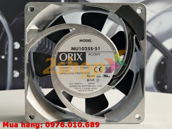 QUẠT ORIX MU1025S-51, 220-230VAC, 104x104x25mm