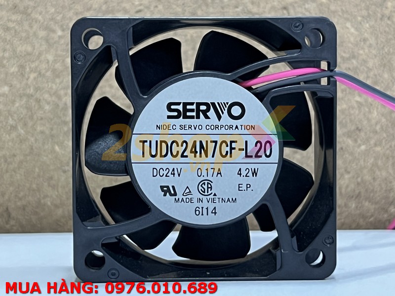 Quạt NIDEC TUDC24N7CF-L20, 24VDC, 60x60x25mm