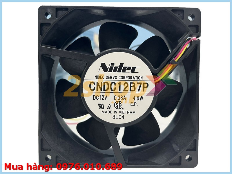 QUẠT NIDEC CNDC12B7P, 12VDC, 120x120x38mm