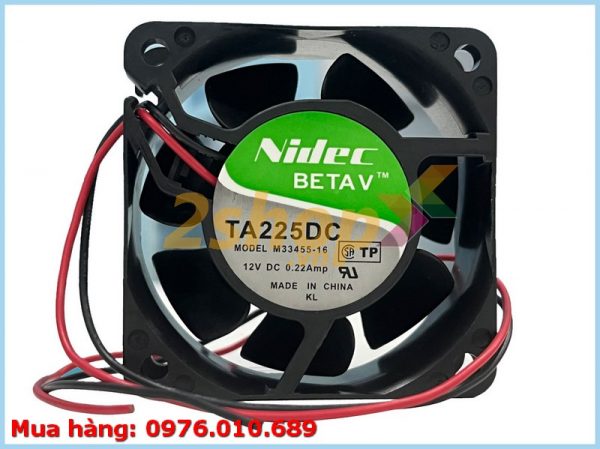 QUẠT NIDEC M33455-16, 12VDC, 60x60x25mm