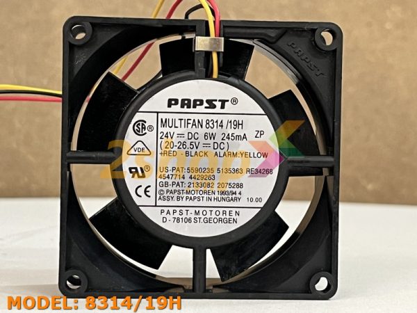 Quạt EBMPAPST 8314/19H, 24VDC, 80x80x32mm