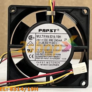 Quạt EBMPAPST 8314/19H, 24VDC, 80x80x32mm