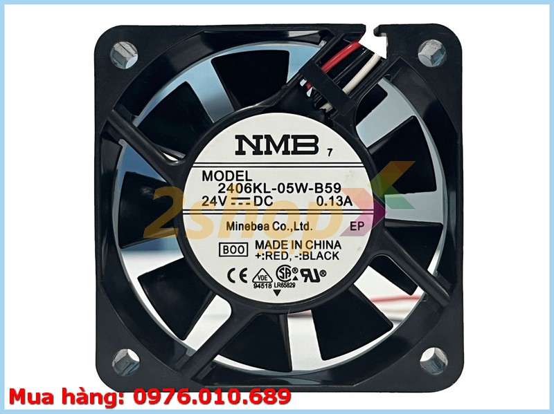 QUẠT NMB 2406KL-05W-B59, 24VDC, 60x60x15mm