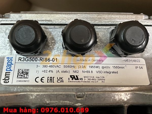 Quạt EBMPAPST R3G500-RI86-01, 380-480VAC, 500mm