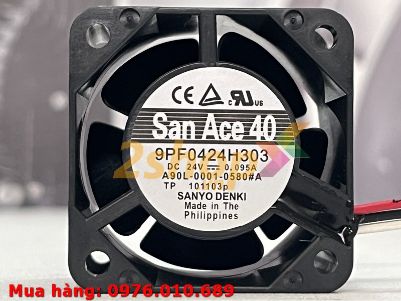 Quạt SANYO DENKI 9PF0424H303(A90L-0001-0580#A), 24VDC, 40x40x28mm