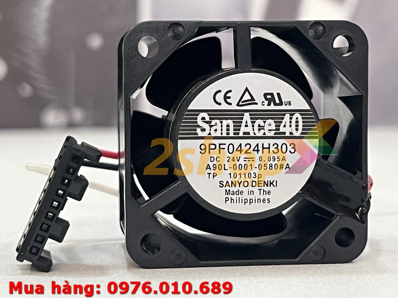 Quạt SANYO DENKI 9PF0424H303(A90L-0001-0580#A), 24VDC, 40x40x28mm