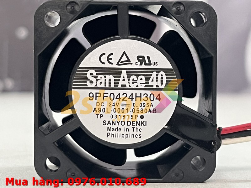 Quạt SANYO DENKI 9PF0424H304(A90L-0001-0580#B), 24VDC, 40x40x28mm
