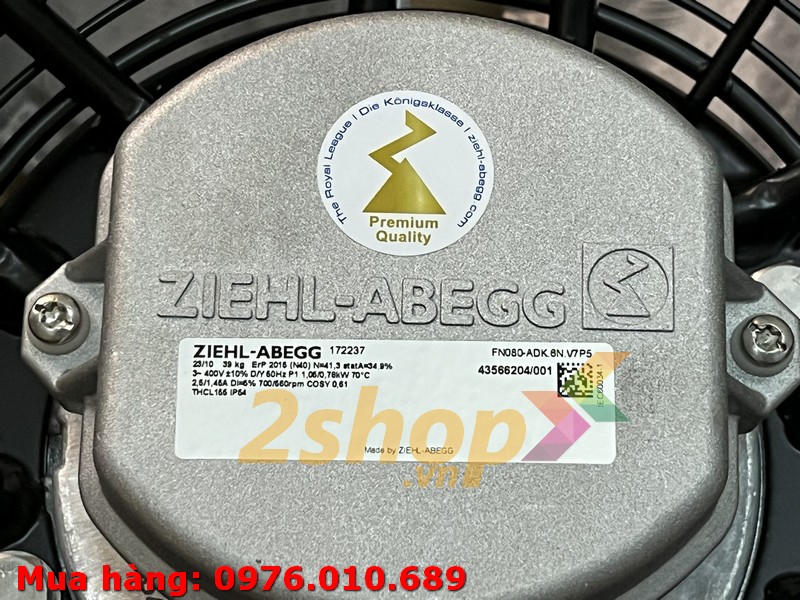 Quạt ZIEHL-ABEGG FN080-ADK.6N.V7P5, 400VAC, 800mm