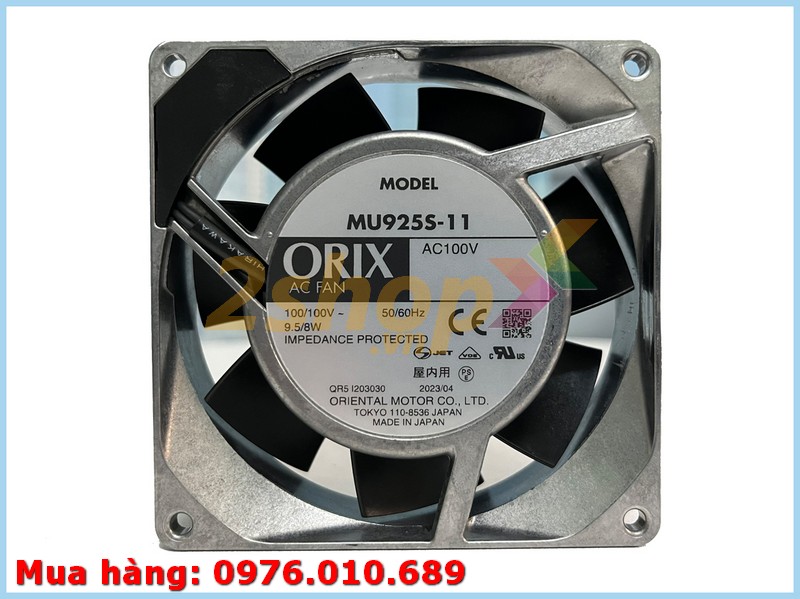 QUẠT ORIX MU925S-11, 100VAC, 92x92x25mm