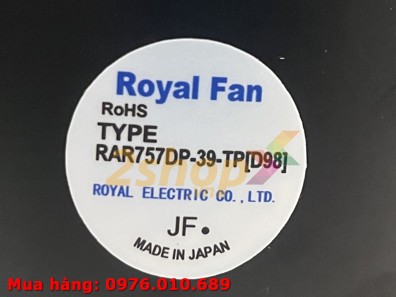 Quạt ROYAL FAN RAR757DP-39-TP[D98], 230VAC, 172mm