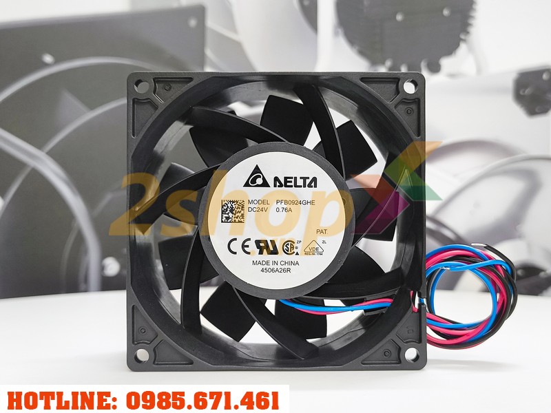Quạt DELTA PFB0924GHE, 24VDC, 92x92x38mm