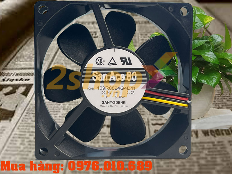 Quạt SANYO DENKI 109R0824G4D11, 24VDC, 80x80x25mm