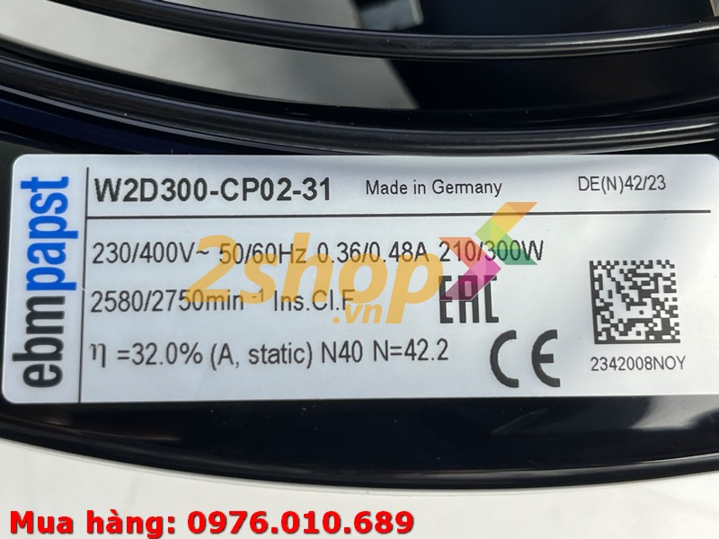Quạt EBMPAPST W2D300-CP02-31, 230/400VAC, 300mm