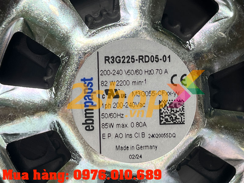 Quạt EBMPAPST R3G225-RD05-01, 230VAC, 225mm