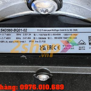 Quạt EBMPAPST S4D560-BQ01-02, 400VAC, 560mm