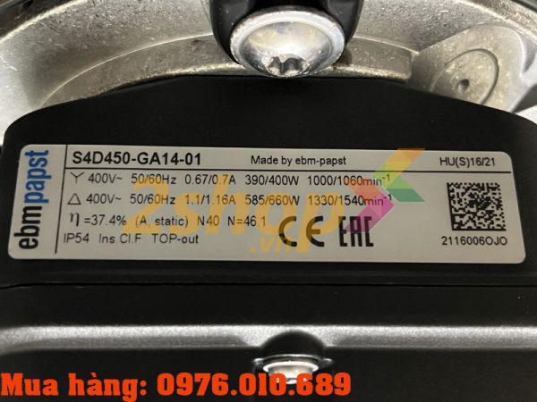 Quạt EBMPAPST S4D450-GA14-01, 400VAC, 450mm