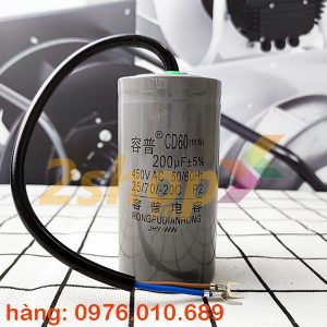 Tụ điện CD60 200uF, 450VAC Dây cắm