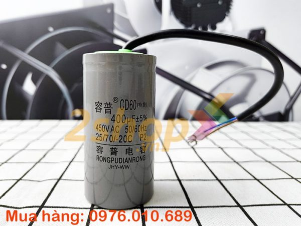 Tụ điện CD60 400uF, 450VAC Dây cắm