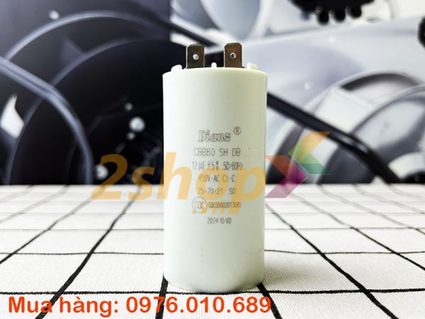 Tụ điện Dianz CBB60 12uF, 450VAC Giắc cắm