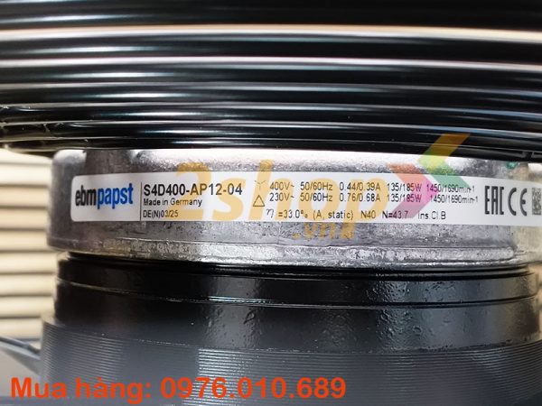 Quạt EBMPAPST S4D400-AP12-04, 230/400VAC, 400mm