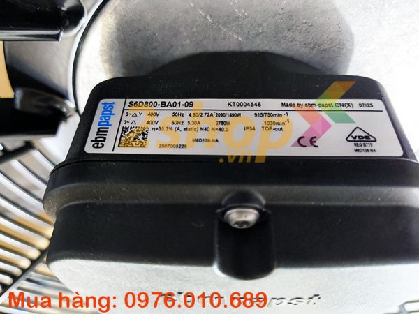 Quạt EBMPAPST S6D800-BA01-09, 400VAC, 800mm
