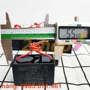 Tụ điện CBB61 10uF, 450VAC Dây cắm