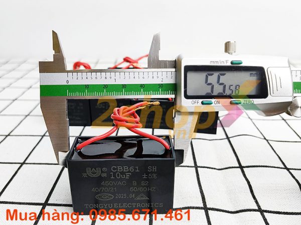 Tụ điện CBB61 10uF, 450VAC Dây cắm
