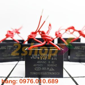 Tụ điện CBB61 1uF, 450VAC Dây cắm