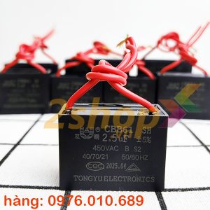 Tụ điện CBB61 2.5uF, 450VAC Dây cắm