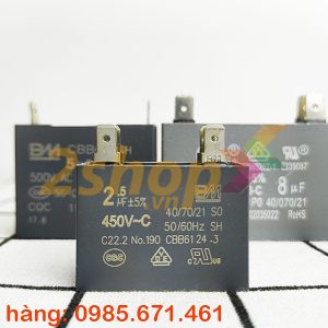 Tụ điện BM CBB61 2.5uF, 450VAC Giắc cắm