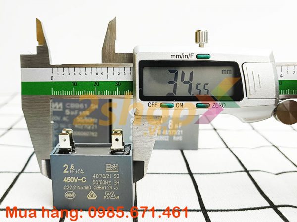 Tụ điện BM CBB61 2.5uF, 450VAC Giắc cắm