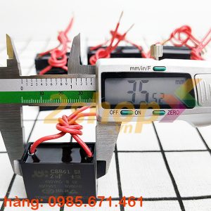 Tụ điện CBB61 2uF, 450VAC Dây cắm