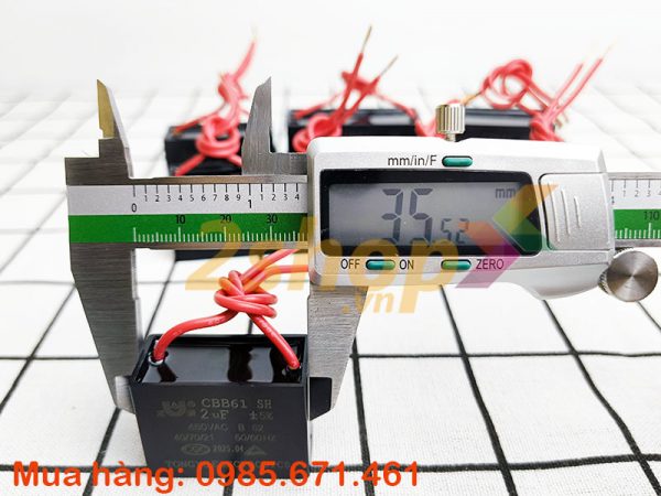 Tụ điện CBB61 2uF, 450VAC Dây cắm