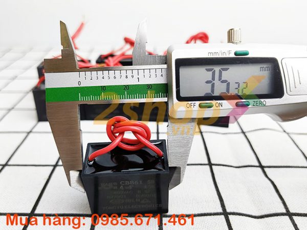 Tụ điện CBB61 4uF, 450VAC Dây cắm