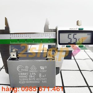 Tụ điện CBB61 8uF, 450VAC Giắc cắm