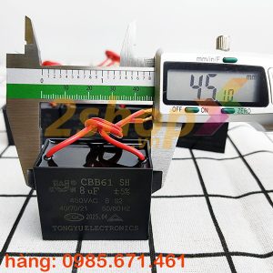 Tụ điện CBB61 8uF, 450VAC Dây cắm