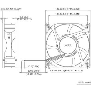 Quạt DELTA AFB1224SHE, 24VDC, 120x120x38mm