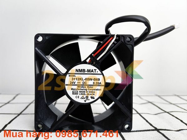 Quạt biến tần NMB 3112KL-05W-B69, 24VDC, 80x80x32mm