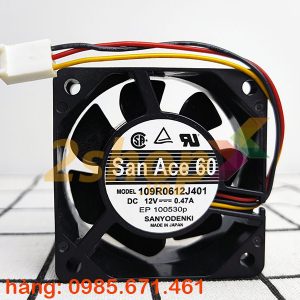 Quạt SANYO DENKI 109R0612J401, 12VDC, 60x60x25mm