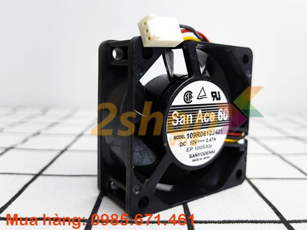 Quạt SANYO DENKI 109R0612J401, 12VDC, 60x60x25mm