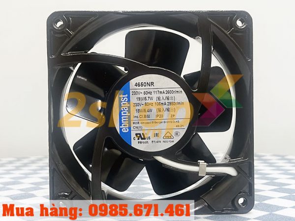 Quạt EBMPAPST 4650NR, 230VAC, 120x120x38mm
