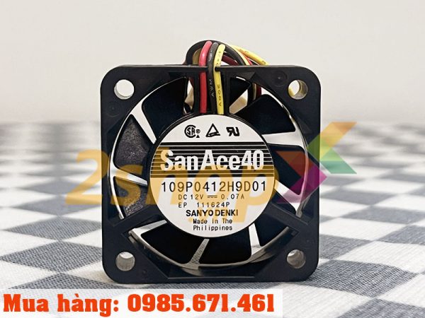 Quạt SANYO DENKI 109P0412H9D01, 12VDC, 40x40x10mm