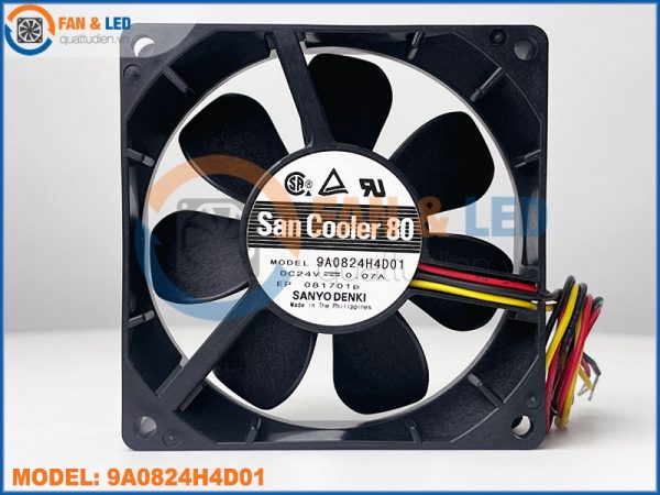 Quạt SANYO DENKI 9A0824H4D01, 24VDC, 80x80x25mm