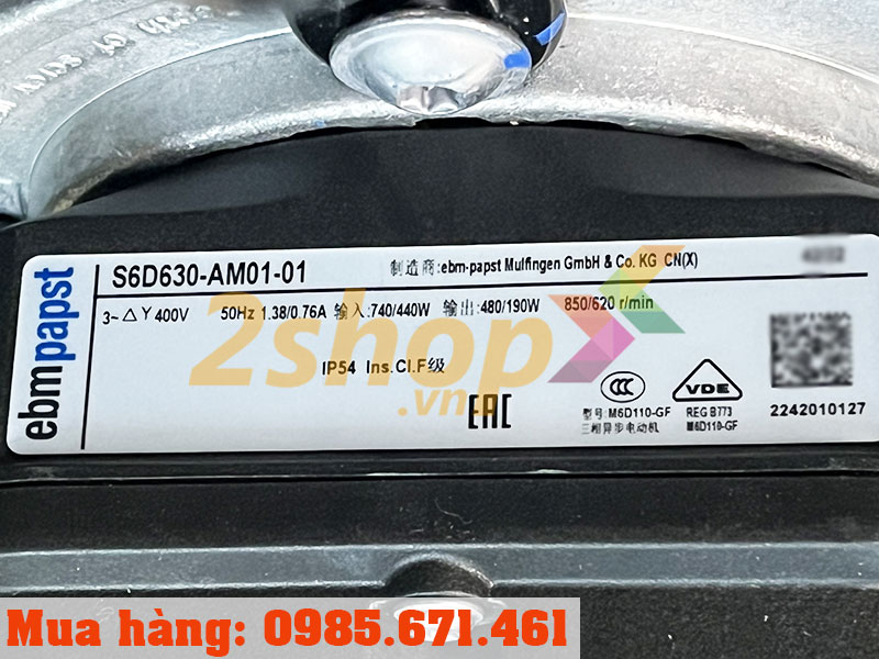 Quạt EBMPAPST S6D630-AM01-01, 400VAC, 630mm