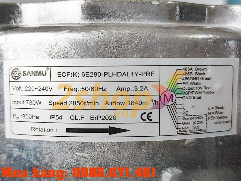 Quạt SANMU ECF(K)6E280-PLHDAL1Y-PRF, 230VAC, 280mm