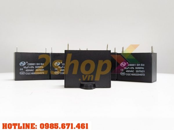 Tụ điện SENJU CBB61 10uF, 450VAC Giắc cắm