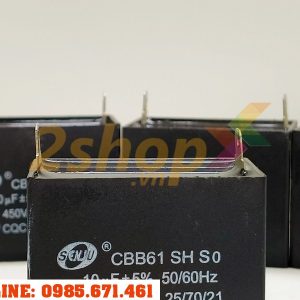 Tụ điện SENJU CBB61 10uF, 450VAC Giắc cắm