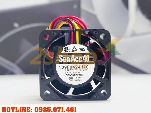Quạt SANYO DENKI 109P0424H701, 24VDC, 40x40x15mm