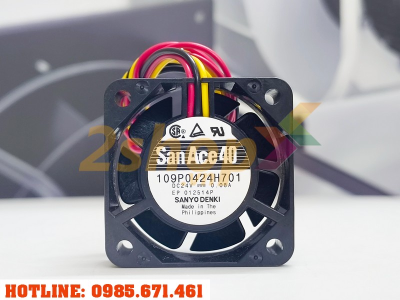Quạt SANYO DENKI 109P0424H701, 24VDC, 40x40x15mm